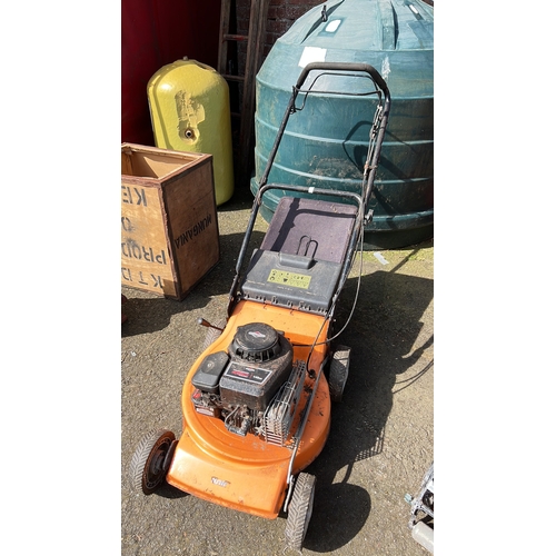 20 - KNK push lawn mower with orange deck and Briggs & Stratton 450 Series 148cc petrol engine, fitted wi... 