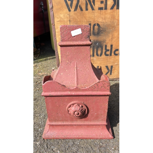27 - A large antique cast iron rain hooper.