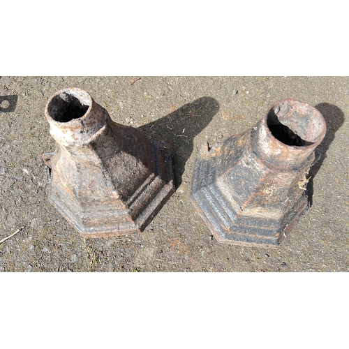 28 - A pair of antique cast iron rain hoppers.