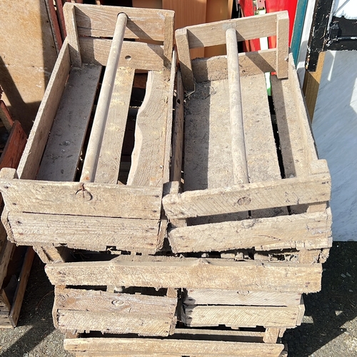 38 - An assortment of wooden potato crates.