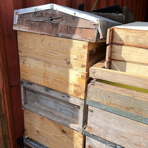 43 - A large collection of bee keeping equipment, to include Hives & more.