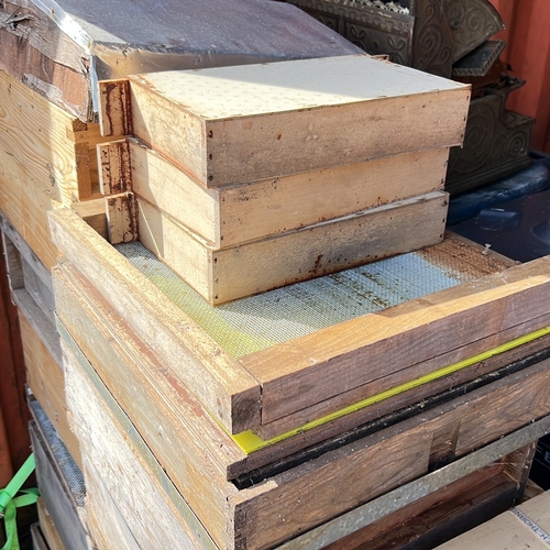 43 - A large collection of bee keeping equipment, to include Hives & more.