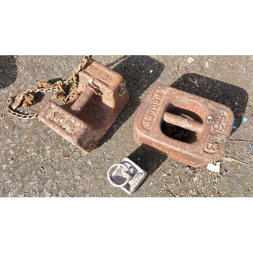 45 - 3 antique weights.