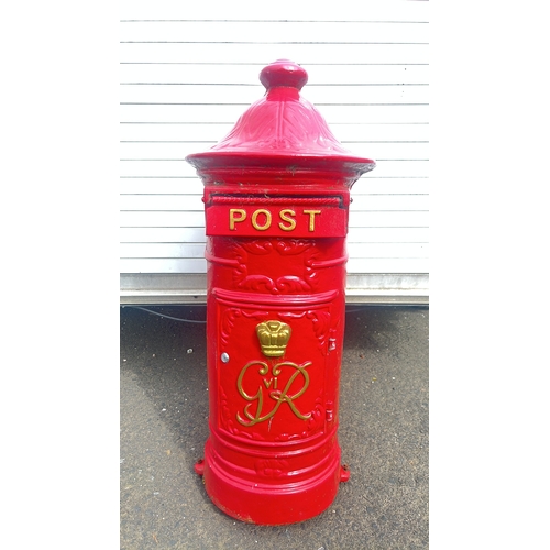 A stunning antique style postbox, 100cm x 40cm and key.