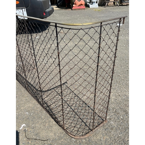16 - Large antique brass fire screen, measuring 12