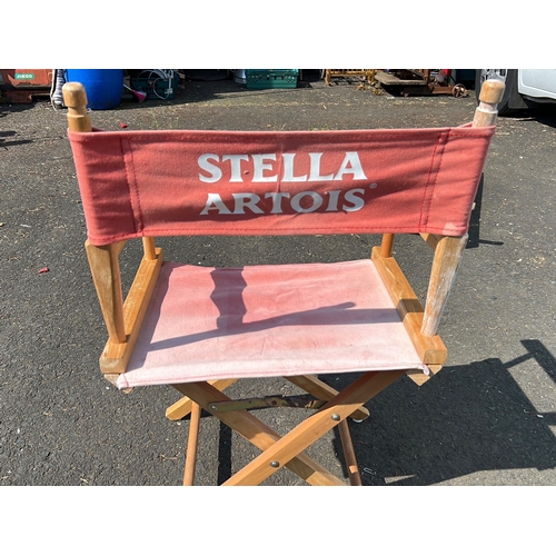 25 - Promotional folding director’s chair with hardwood frame and canvas seat and back, the backrest prin... 