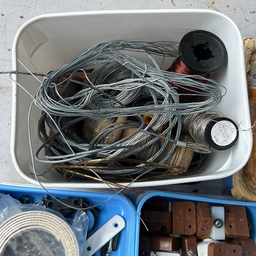 45 - A mixed lot of workshop and DIY sundries, including assorted wire and cable, rubber seals and washer... 