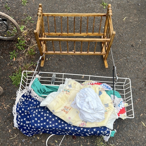 67 - A group of vintage nursery furnishings comprising a Silver Cross coach-built pram with chrome underc... 