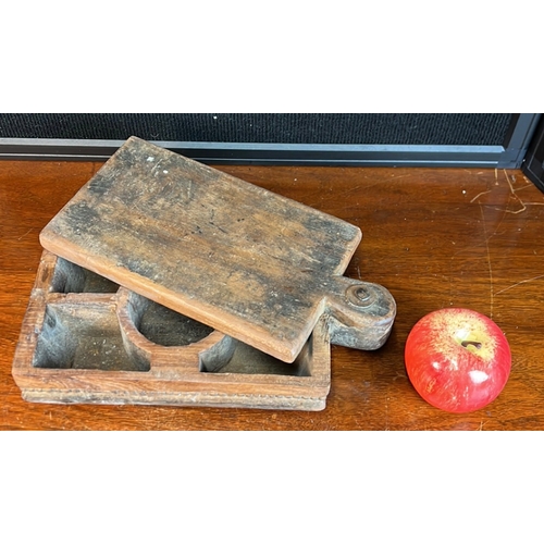 Indian wooden spice box of rectangular form, with a swivelling lid ...