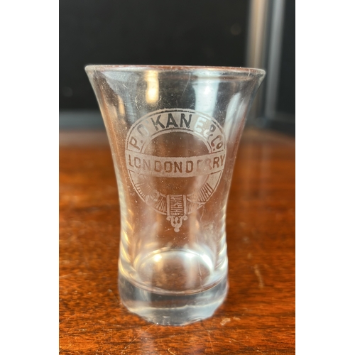 O'Kane & Co., Londonderry advertising glass of waisted form, with a ...