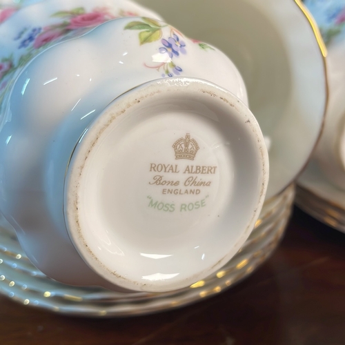 Royal Albert ‘Moss Rose’ bone china tea service, including a teapot ...