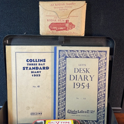 A mixed collection of mid-century ephemera and household objects ...