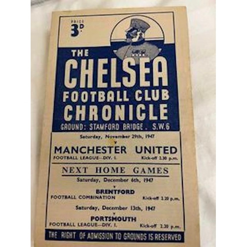 207 - 1947/48 Chelsea v Manchester United, Slight stain on cover. Good