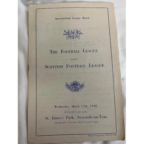 212 - 1947/48 The Football League v Scottish Football League at St James Park Newcastle, No writing