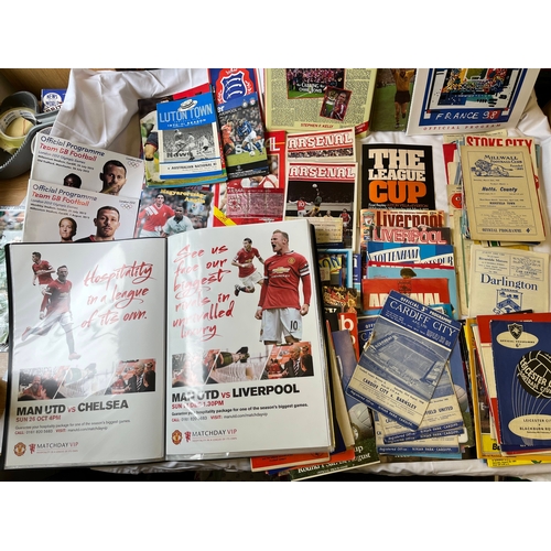 2 - Large box of Programmes, Posters etc. Including Arsenal v Liverpool games with tickets (Stuck to pro... 