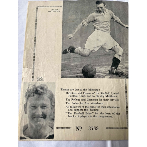 35 - Northampton Town v Sheffield United 1954, Ben Collins Testimonial, Tear on back cover.