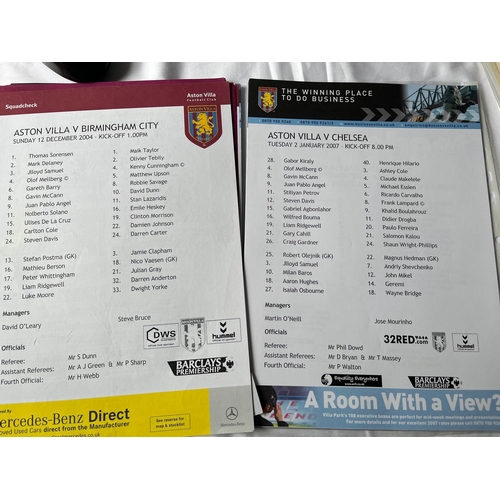 44 - Over 20 Aston Villa Teamsheets from the early 2000's Good selection