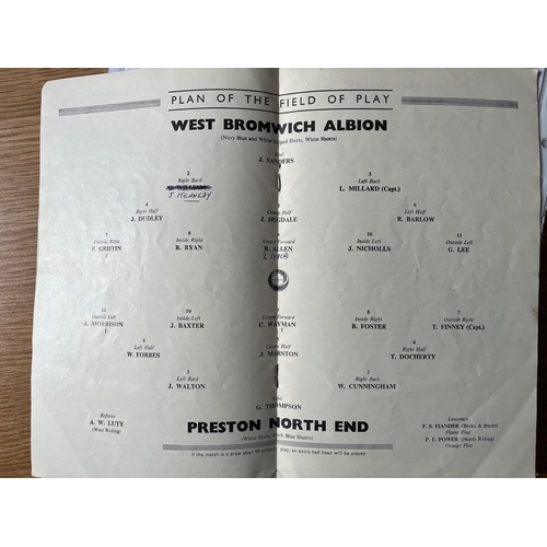 57 - 1954 FA Cup Final, Preston v West Bromwich Albion, Team change