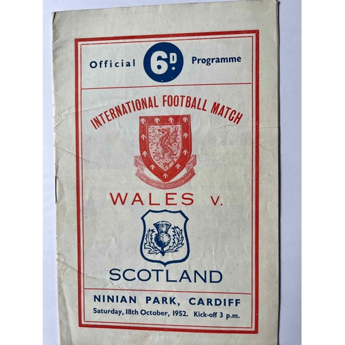 50 - 1952 Wales v Scotland, good condition