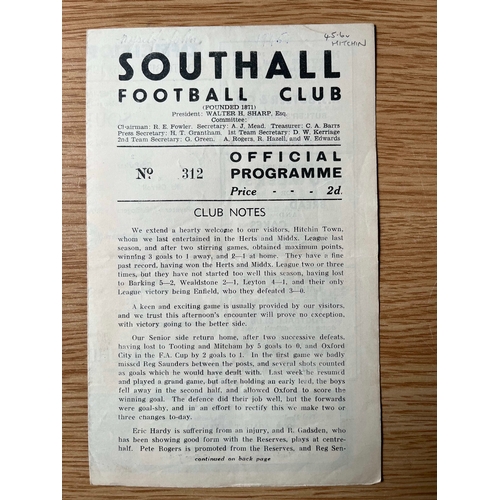 60 - 1945/45 Southall v Hitchin Town, Athenian league.