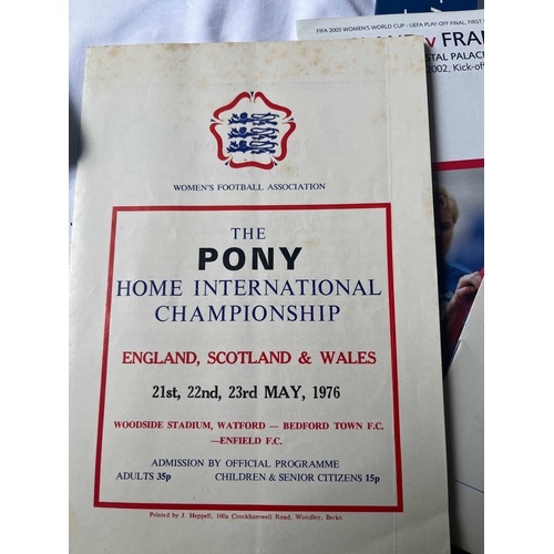 69 - Pack of 19 Womens Internationals and club programmes, Including The Pony Home International Champion... 