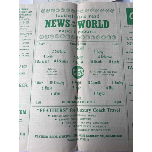 91 - 3 x Bradford Park Avenue, Derby 55/56, Oldham 57/58, Czechoslovakia 61/62.