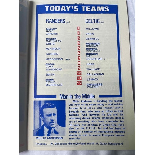 152 - 1971 Ibrox Disaster Programme, Rangers v Celtic, Team changes but very neat.