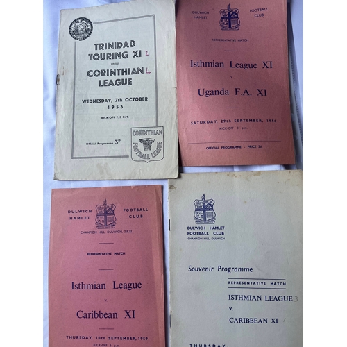 156 - English amateur matches v African teams from the 50's, Isthmian League v Nigerian FA X1 1949 at Ilfo... 