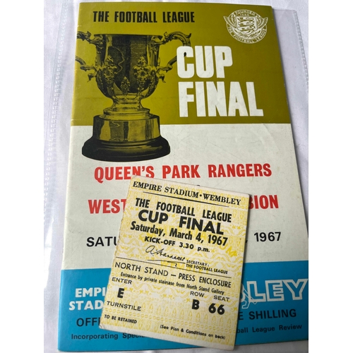 181 - 1967 League cup Final Ticket and programme,