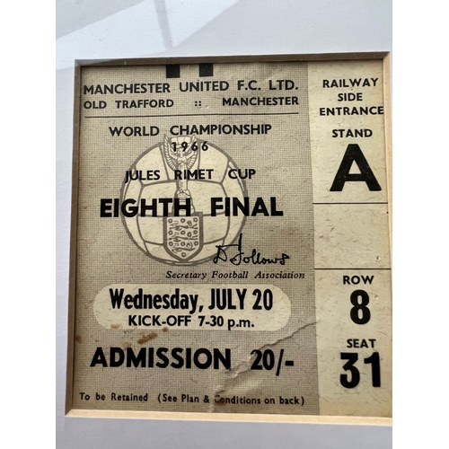 199 - Framed World Cup 66' Tickets and Pics item. Vendor went to all games and took some unique photos of ... 