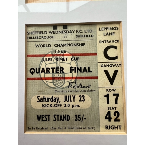 199 - Framed World Cup 66' Tickets and Pics item. Vendor went to all games and took some unique photos of ... 