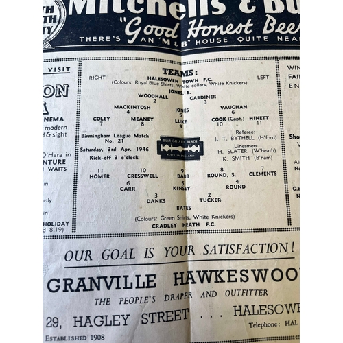 222 - 1947/48 Halesowen Town v Cradley Heath, Birmingham League match