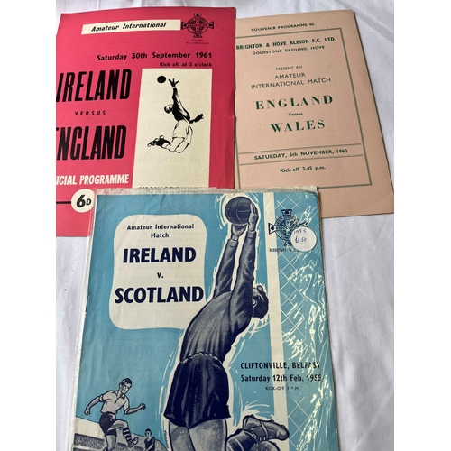 232 - Amateur International Matches, Northern Ireland v Wales 1960, 62, (PH), 66 (PH), Northern Ireland v ... 