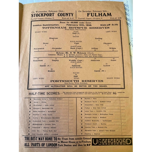 240 - 1937/38 Tottenham Reserves v Portsmouth Reserves, Good condition