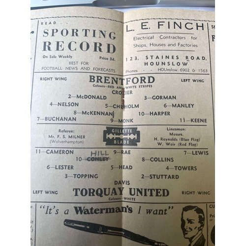 246 - 1948/49 Brentford v Torquay United. TC, good condition.