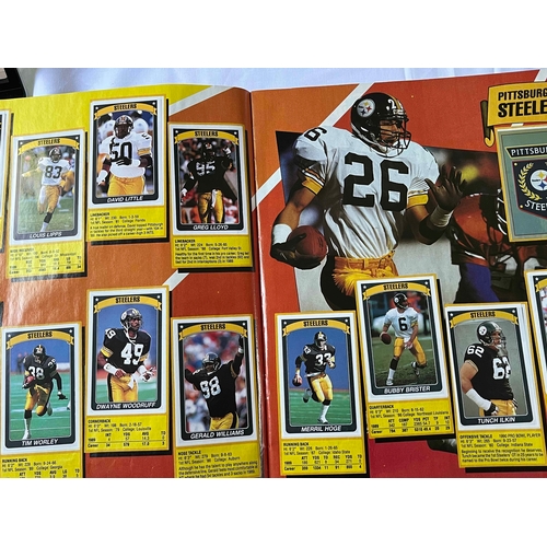 257 - 1990/91 Panini American Football Sticker album. All complete including Poster inside, which has some... 