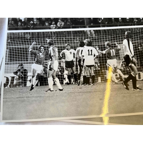 343 - 4 Press Photos from the Austria v West Germany game in 1981, With photos of Austrian players on the ... 