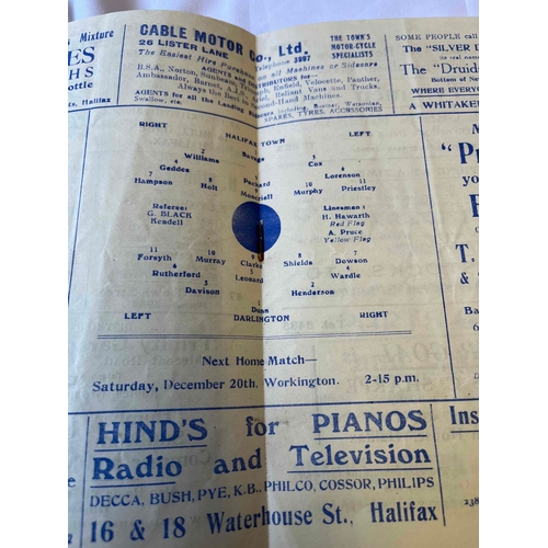 369 - 1952/53 Halifax v Darlington, good condition for age,