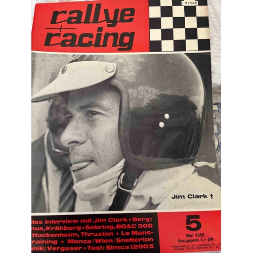 380 - 3 vintage Jim Clark Programmes, 1- 1968 Rallye plus racing (German), 2- Sport Moteur 1969, ist editi... 