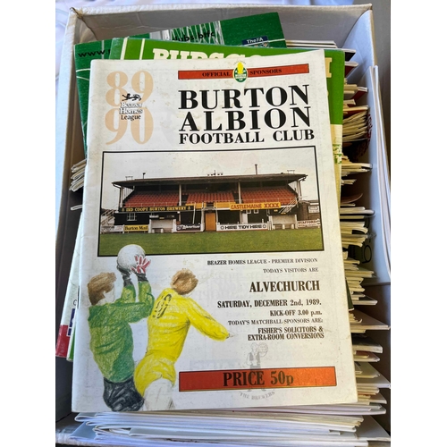 471 - 100+ Non League box of mainly Buckingham programmes, 1980's / 90' s. but there are Bury Town, Burton... 