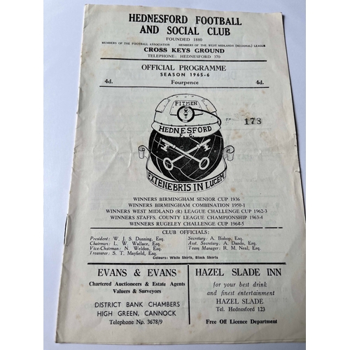 499 - 1965/66 Hednesford v Walsall Reserves. Staffs senior Cup.