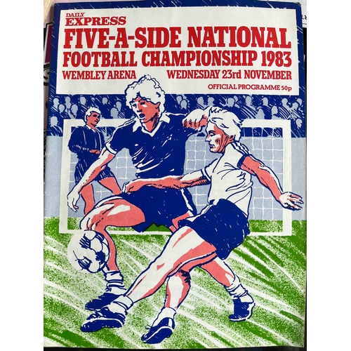 295 - London 5 a Side Championship 1982 with ticket. Creased and scores written in, Fulham won. Also inclu... 