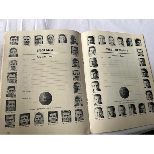 1 - World Cup 66 FInal Original Programme, clean copy