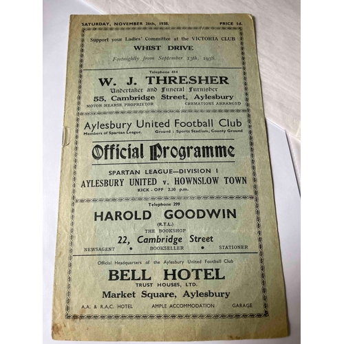 20 - 1938/39 Aylesbury United FC v Hounslow Town, Good condition