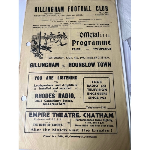 22 - 1947/48 Gillingham v Hounslow, Punch holes, Otherwise good