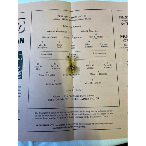 23 - 1953 Preston Ladies X1 (Dick Kerr's World Champions) v City of Manchester Ladies. Thursday 30th July... 