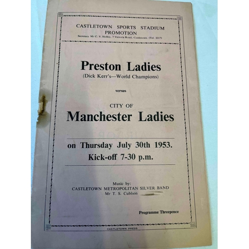 23 - 1953 Preston Ladies X1 (Dick Kerr's World Champions) v City of Manchester Ladies. Thursday 30th July... 