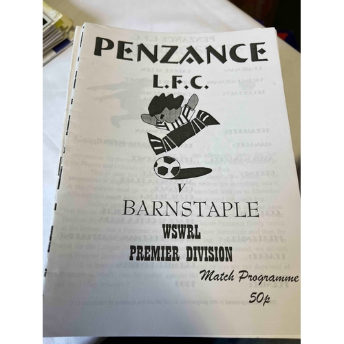 24 - Lot of 30+ Penzance Ladies football programmes, covering FA Cup, league and friendlies. Mainly 2000'... 