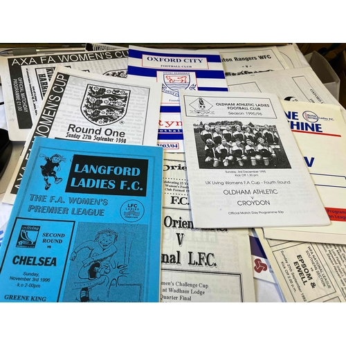 25 - 26 Ladies Football Programmes including, Langford v Cheslea 1996, Orient v Arsenal 1995, plus matche... 