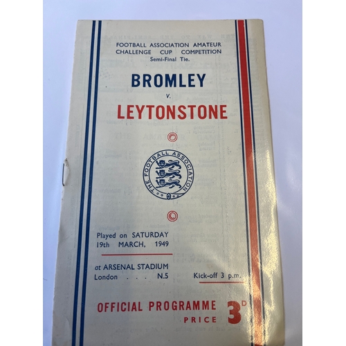 28 - 1949 Amateur Cup Semi final Bromley v Leytonstone, played at Arsenal. Good condition